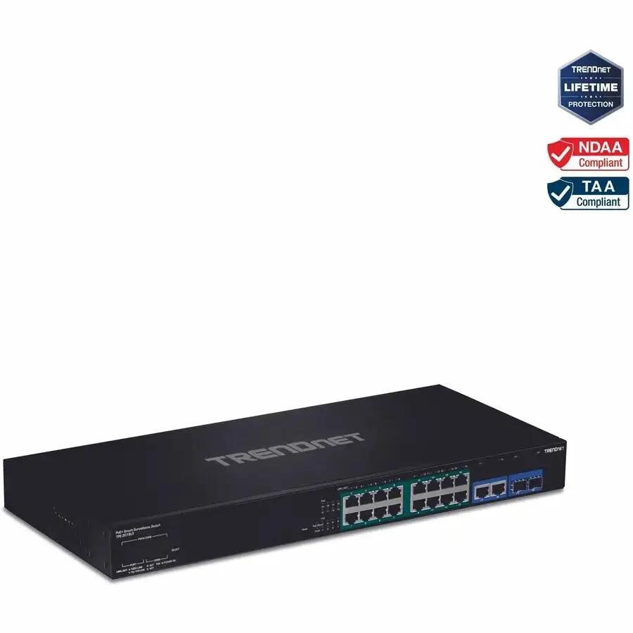 TRENDnet TPE-3018LS 18-Port Gigabit PoE+ Smart Surveillance Switch with Long Range PoE+ and VLAN Support by TRENDnet