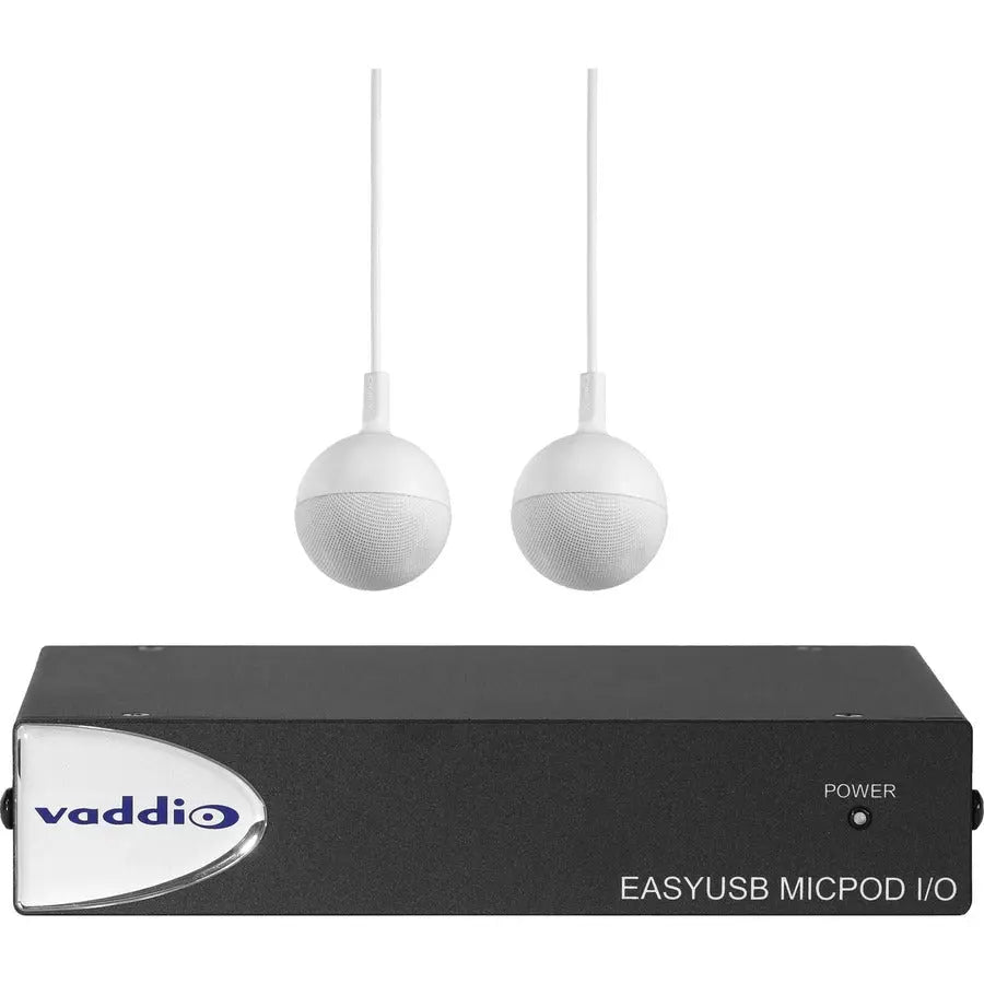 Vaddio EasyUSB MicPOD I/O with Two CeilingMICs – Professional Conference Microphone Kit for Medium Rooms