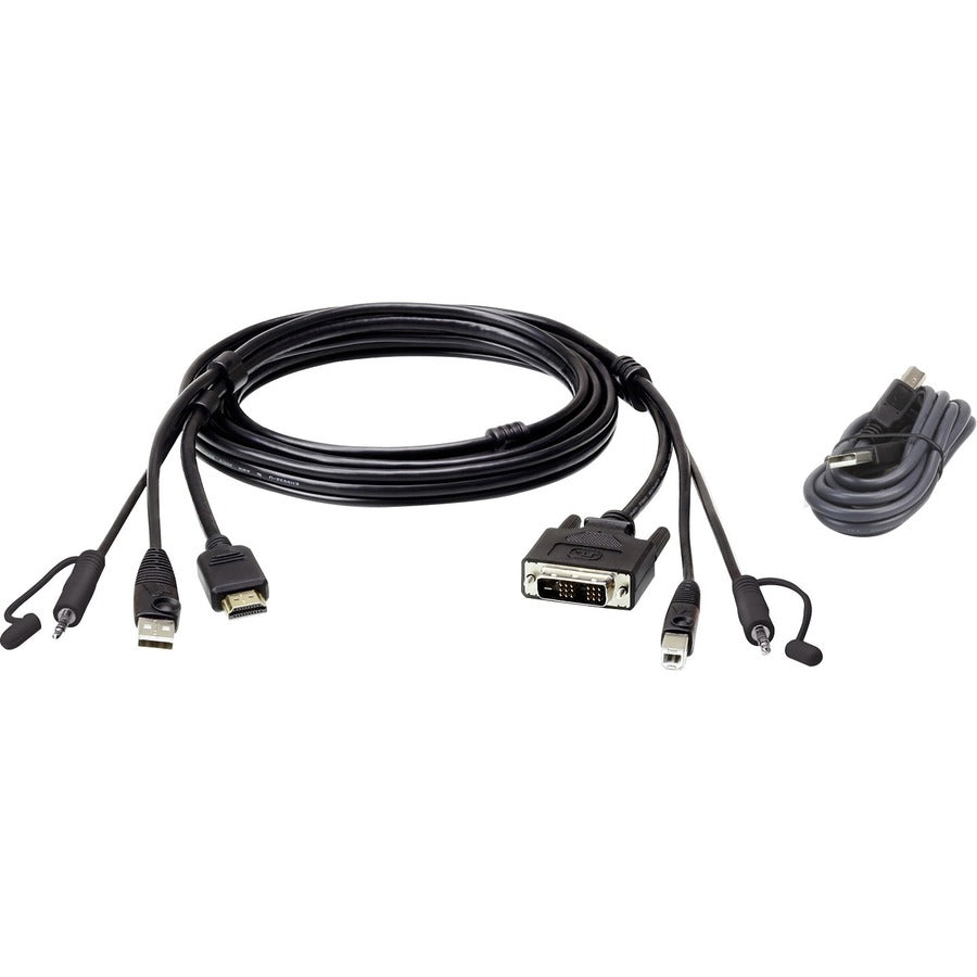 ATEN 1.8M USB HDMI to DVI-D Secure KVM Cable Kit - Model 2L7D02DHX2