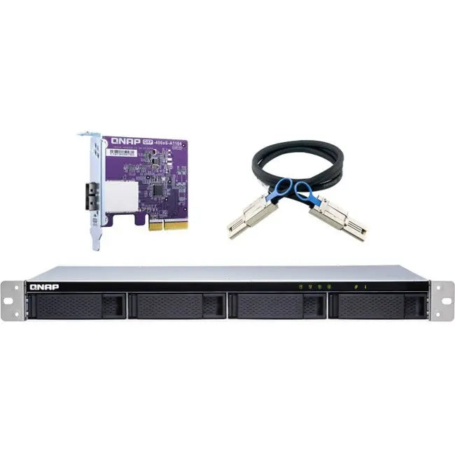 QNAP TL-R400S Drive Enclosure SATA 6Gb/s with Mini-SAS Host Interface - 1U Rack-Mountable JBOD Storage Solution