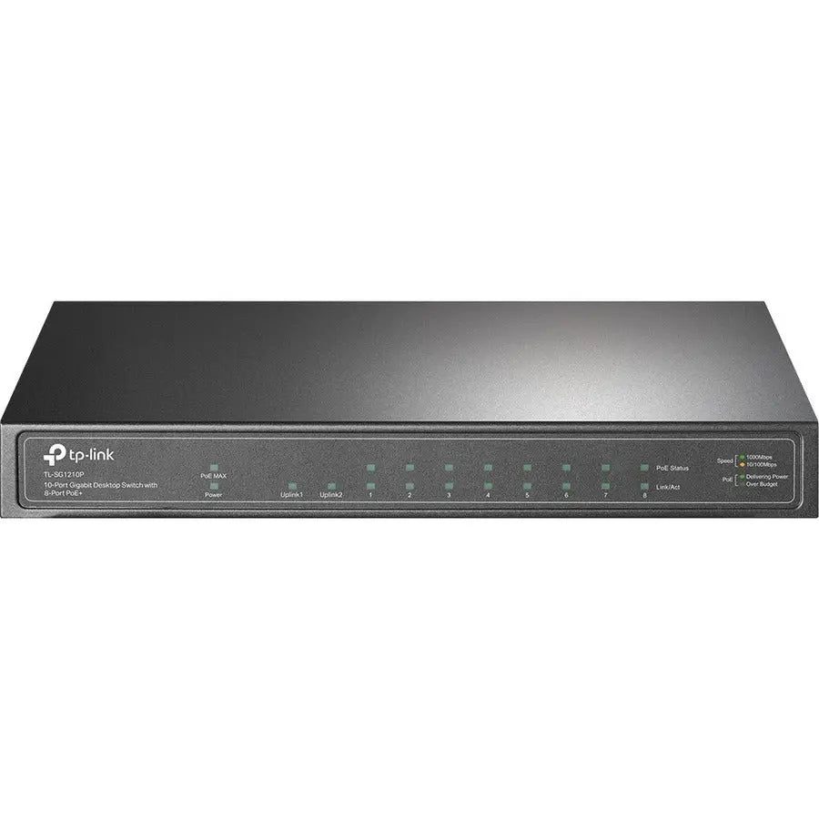 TP-Link TL-SG1210P 10-Port Gigabit Desktop Switch with 8 PoE+ Ports for Reliable Network Performance