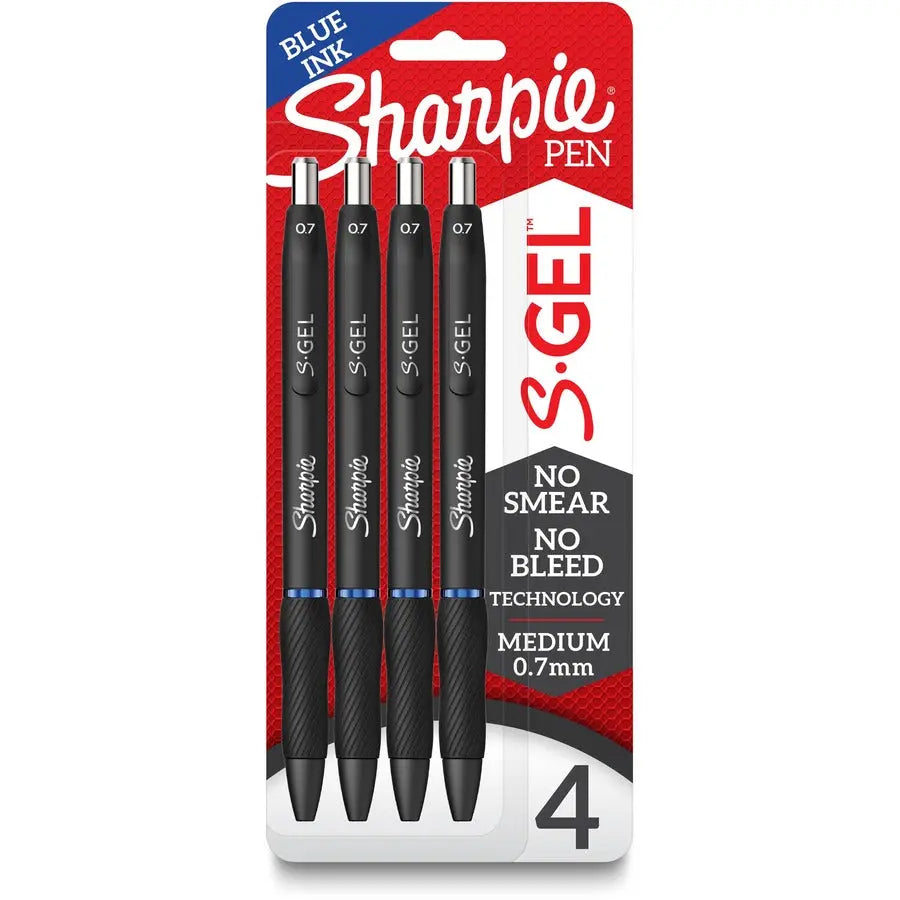 Sharpie S-Gel Pens by Newell Brands – No-Slip Rubber Grip, Vivid Ink, Pack of 4