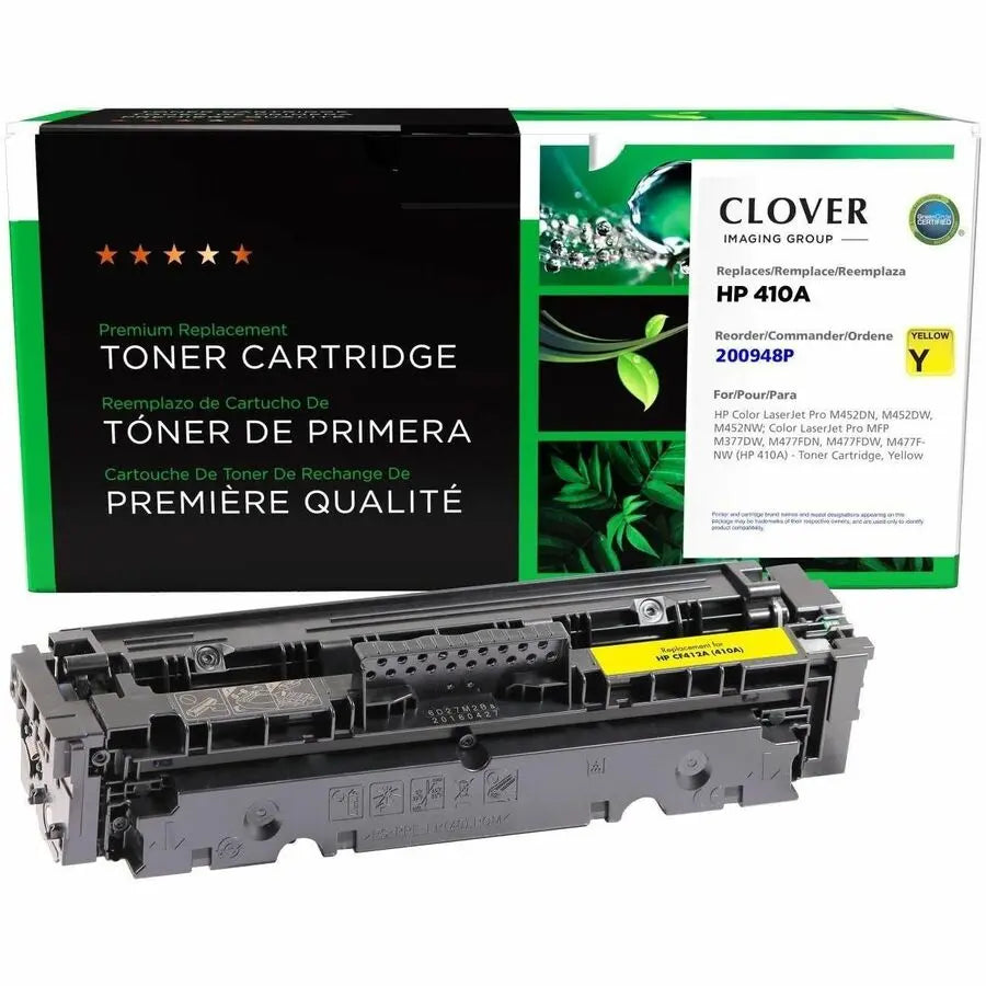 Clover Imaging Remanufactured Yellow Toner Cartridge for HP 410A (CF412A) – High-Quality OEM Alternative