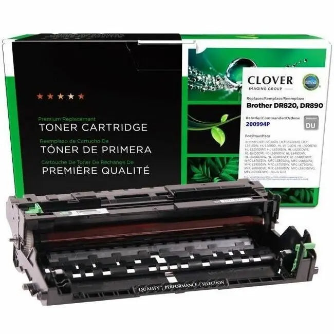 Clover Imaging Remanufactured Drum Unit for Brother DR820/DR890 - Black Laser Printer Drum