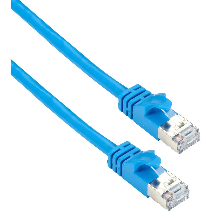 Black Box CAT6A 7ft Shielded Network Patch Cable with Slim Molded Snagless Boot - Blue, F/UTP, CM PVC