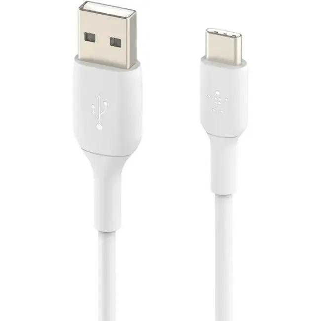Belkin USB-C to USB-A Cable (2m / 6.6ft, White) – Durable Fast Charging and Data Transfer by Belkin International, Inc
