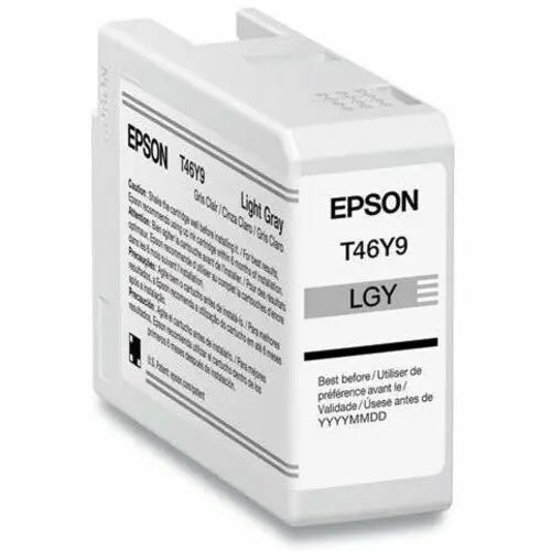 Epson UltraChrome PRO T46Y Light Gray Ink Cartridge for SureColor P900 – 50ML High-Quality Photo Ink