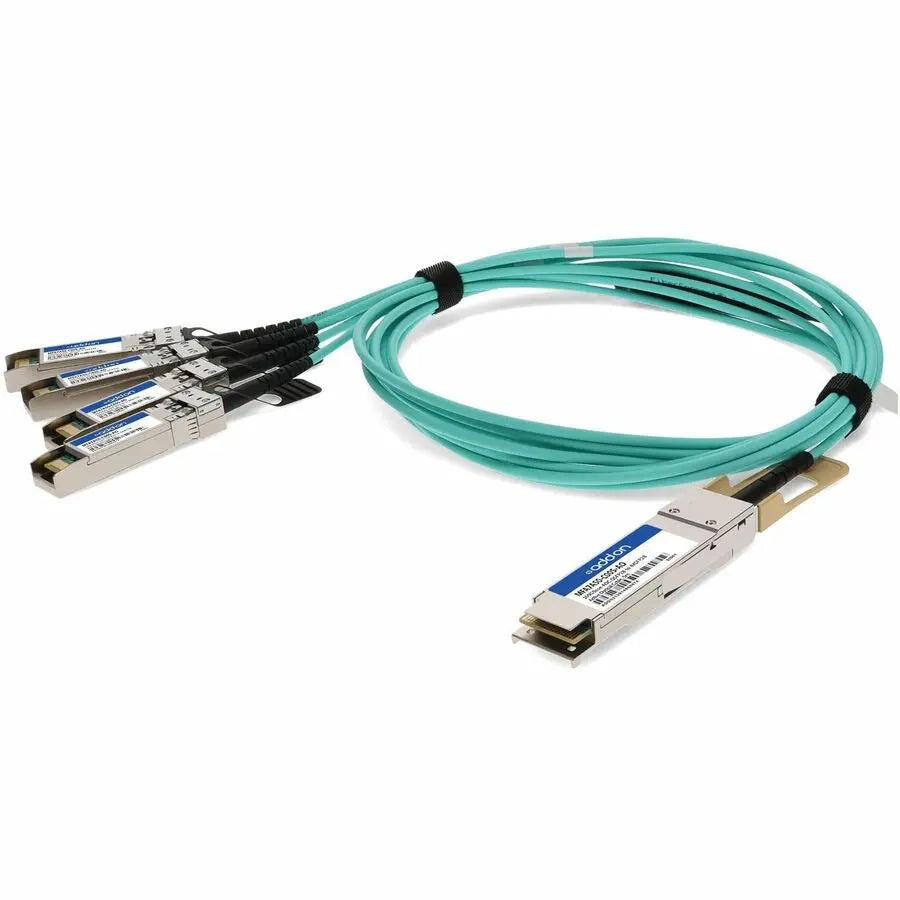 AddOn Mellanox MFA7A50-C005 Compatible 100GBase-AOC QSFP28 to 4xSFP28 Active Optical Cable, 5m Multi-Mode Fiber