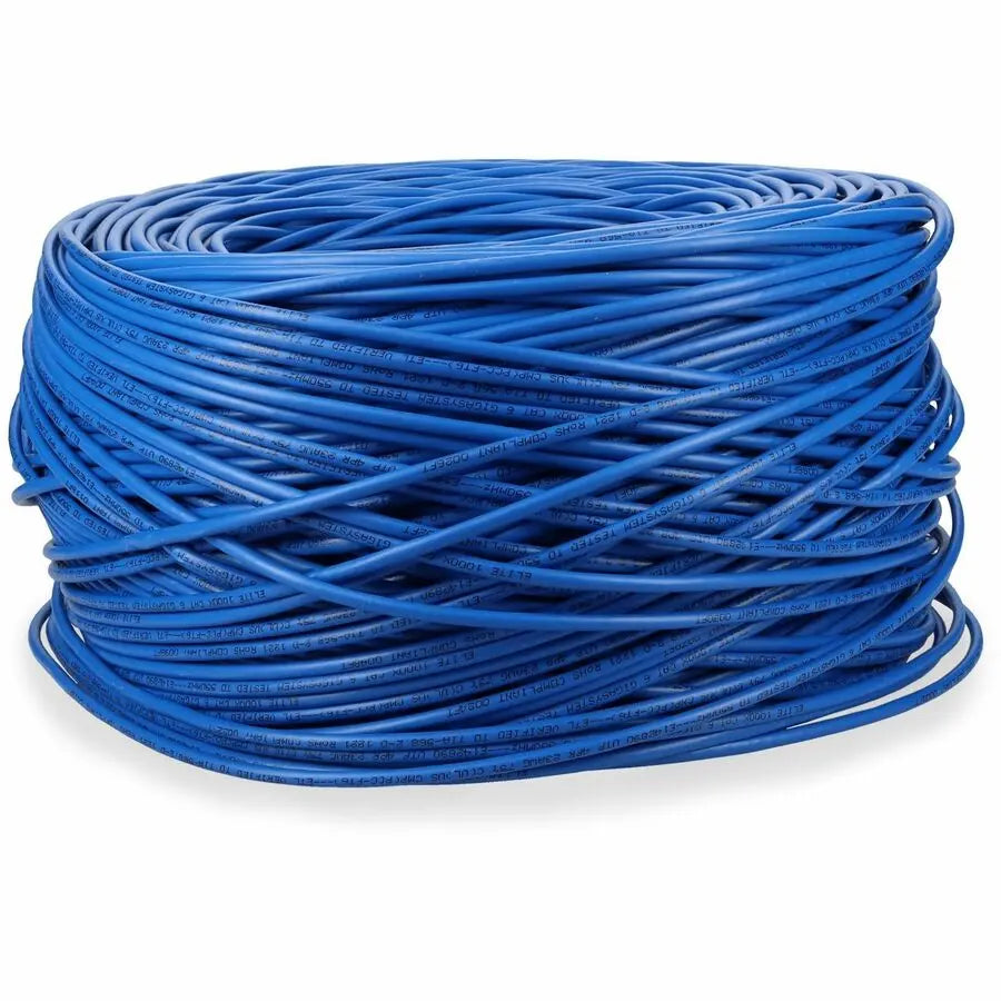 AddOn 1000ft Blue CAT 6 UTP Plenum-Rated Bulk Network Cable