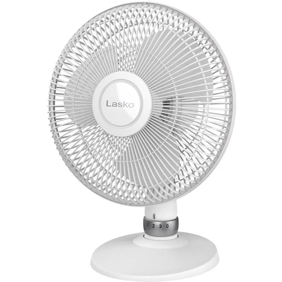 Lasko Performance Table Fan D12225 - White, Compact Desk Fan with Oscillation and Quiet Operation