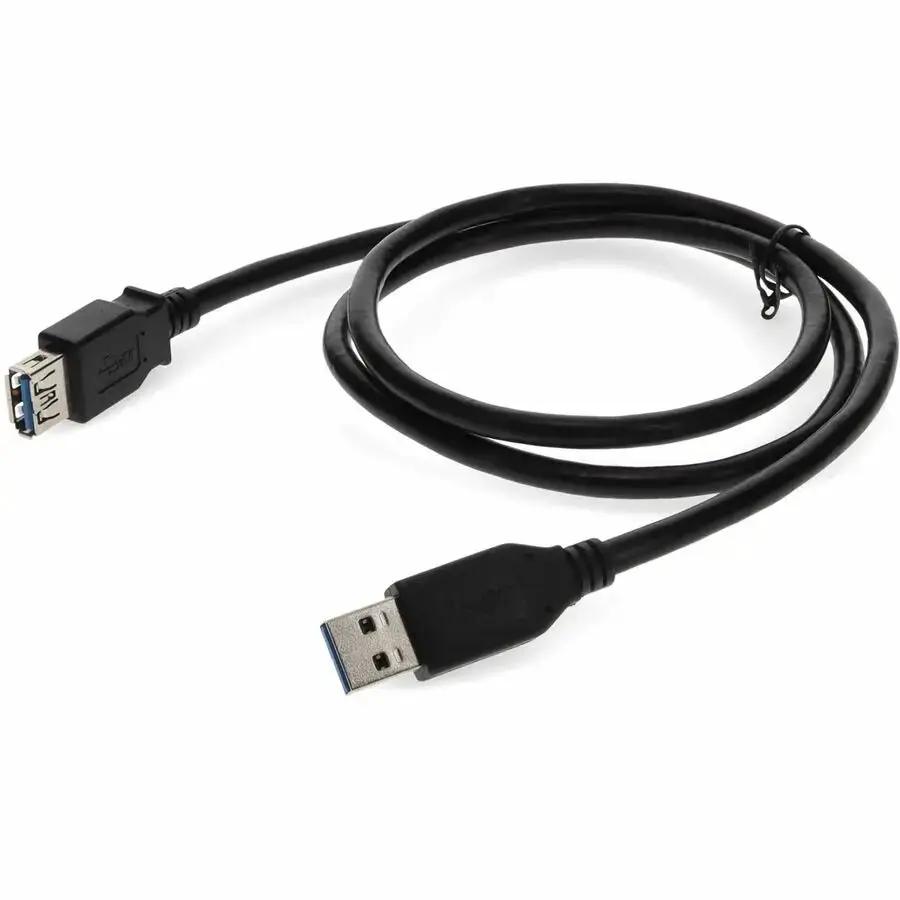 AddOn 6ft USB A 3.0 Male to Female Black Extension Cable – Reliable Data Transfer and Device Compatibility by AddOn