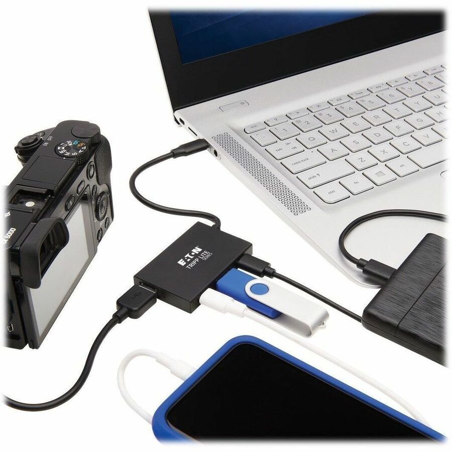 Eaton Corporation Tripp Lite U460-004-2A2C-2 4-Port USB-C Hub with USB 3.1 Gen 2 Speeds