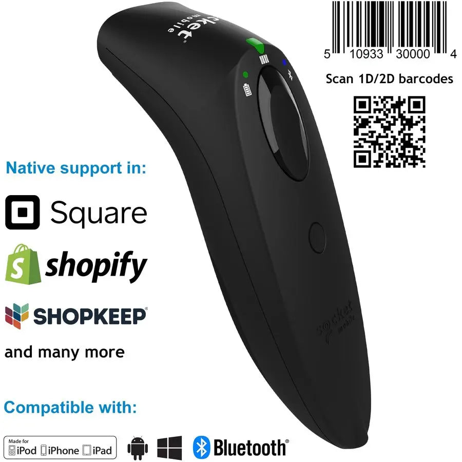 Socket Mobile SocketScan S740 Universal Bluetooth Barcode Scanner - Handheld, Black