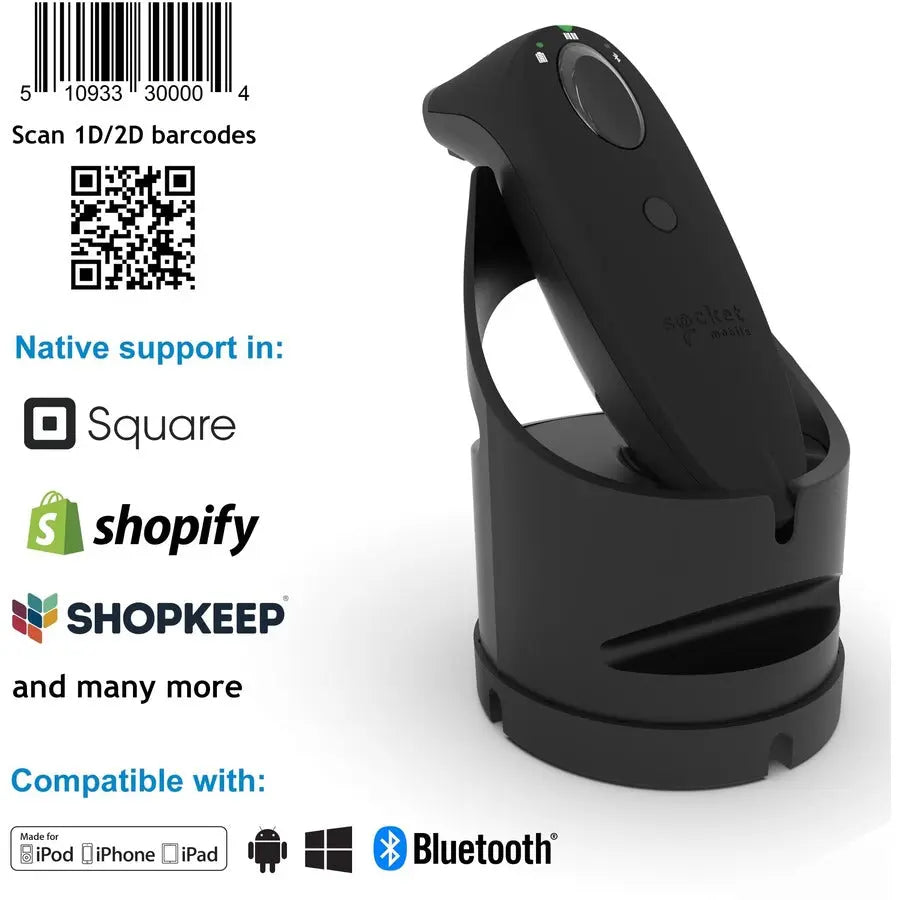 Socket Mobile SocketScan S740 Universal Bluetooth Barcode Scanner - Handheld, Black