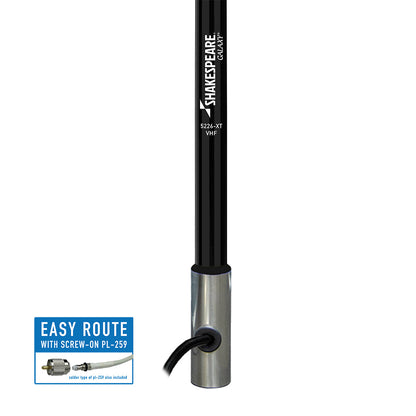Shakespeare Galaxy 5226-XT 8' Black VHF Antenna with 6dB Gain for Marine Use