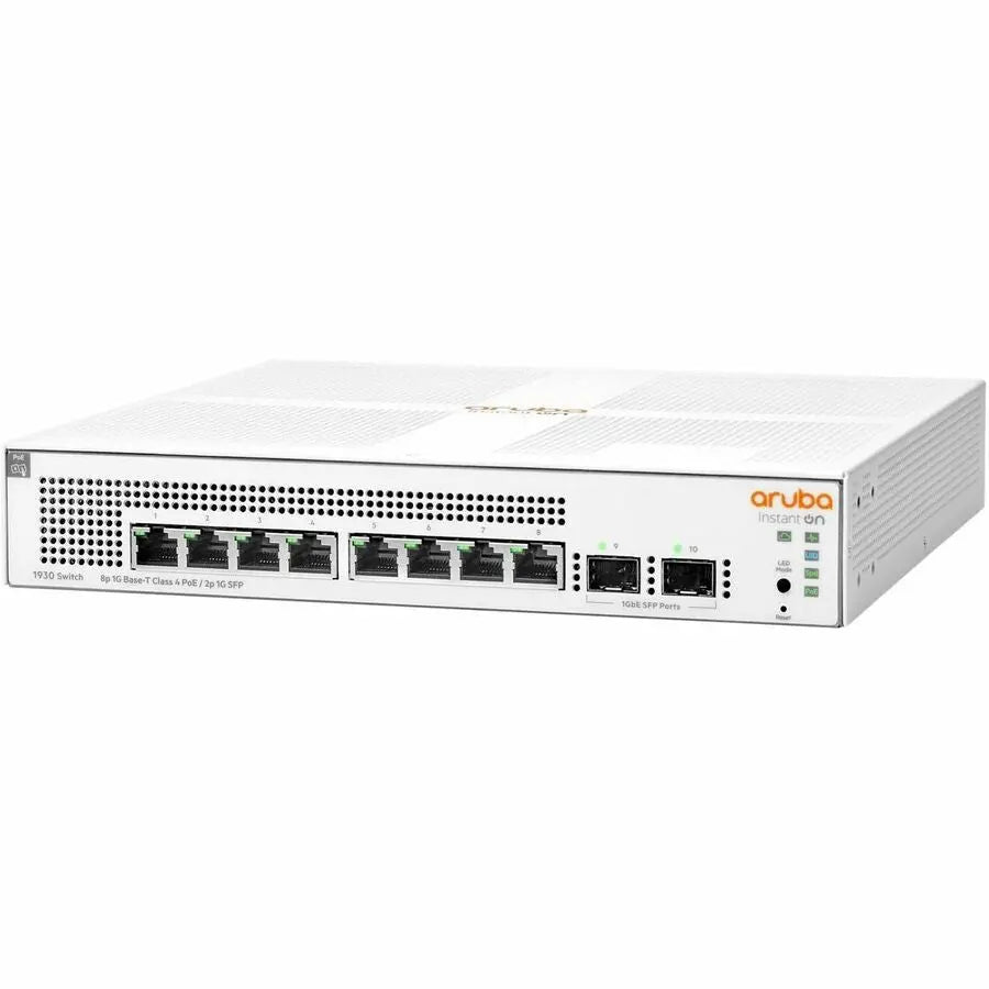 Hewlett Packard Enterprise Instant On 1930 8G Class4 PoE Switch with 2 SFP Uplink Ports