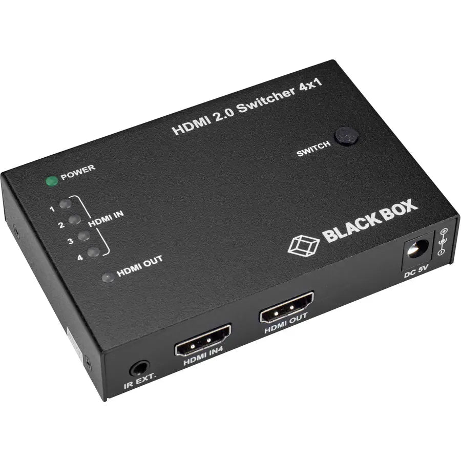 Black Box HDMI 2.0 4K Video Switch - 4x1 for Ultra HD Source Management