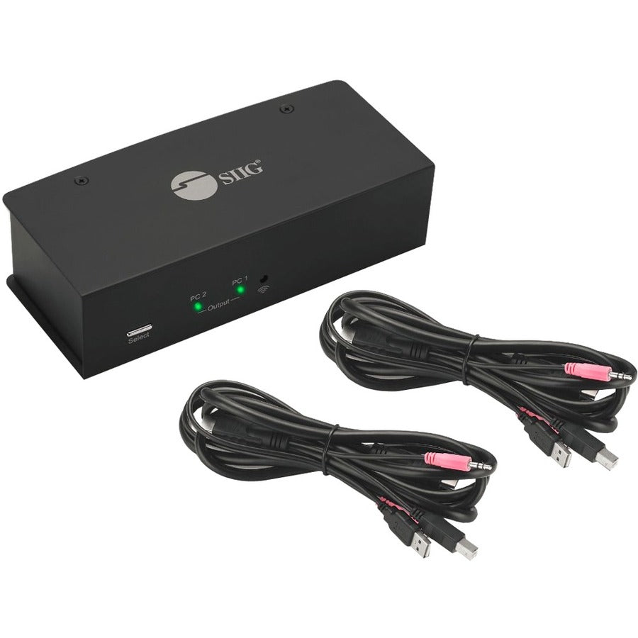 SIIG 2x1 Dual View USB HDMI KVM Switch - 4K 30Hz for Dual or Extended Display