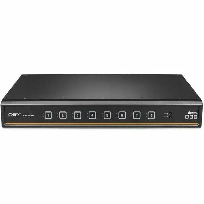 Vertiv Avocent Cybex SCMV285DPH-400 Secure 8-Port MultiViewer KVM Switch with Cursor Navigation and Biometric Support