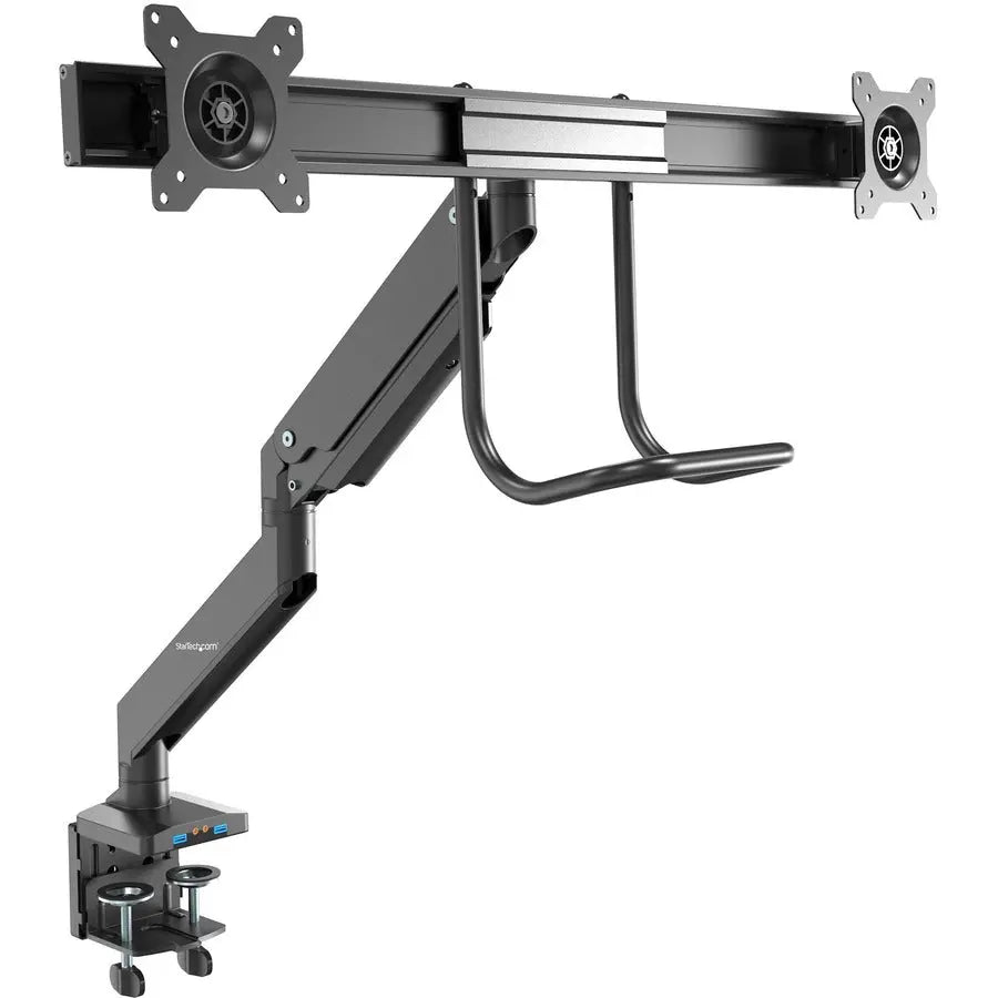 StarTech.com ARMSLIMDUAL2USB3 Desk Mount Dual Monitor Arm for 17-32 inch Displays with USB 3.0 and Audio Ports