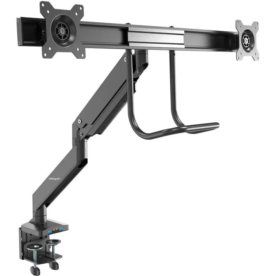 StarTech.com ARMSLIMDUAL2USB3 Desk Mount Dual Monitor Arm for 17-32 inch Displays with USB 3.0 and Audio Ports by StarTech.com