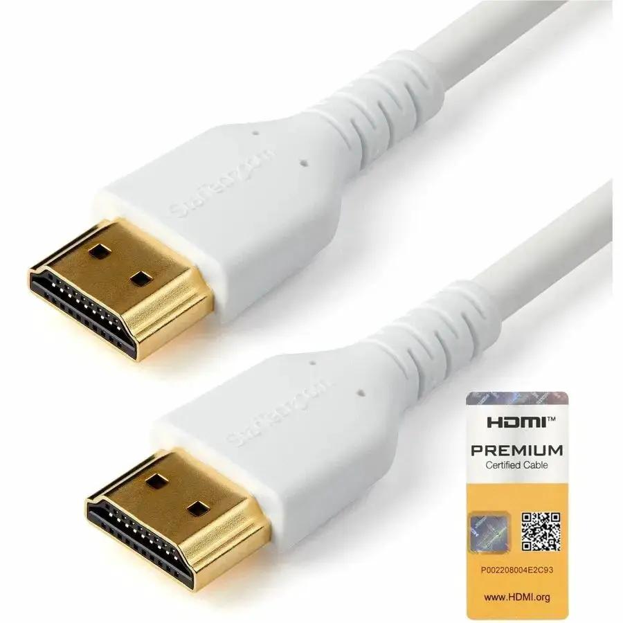 StarTech.com 3.3ft Premium High Speed HDMI Cable with Ethernet - 4K 60Hz, Aramid Fiber Reinforced, White by STARTECH.COM