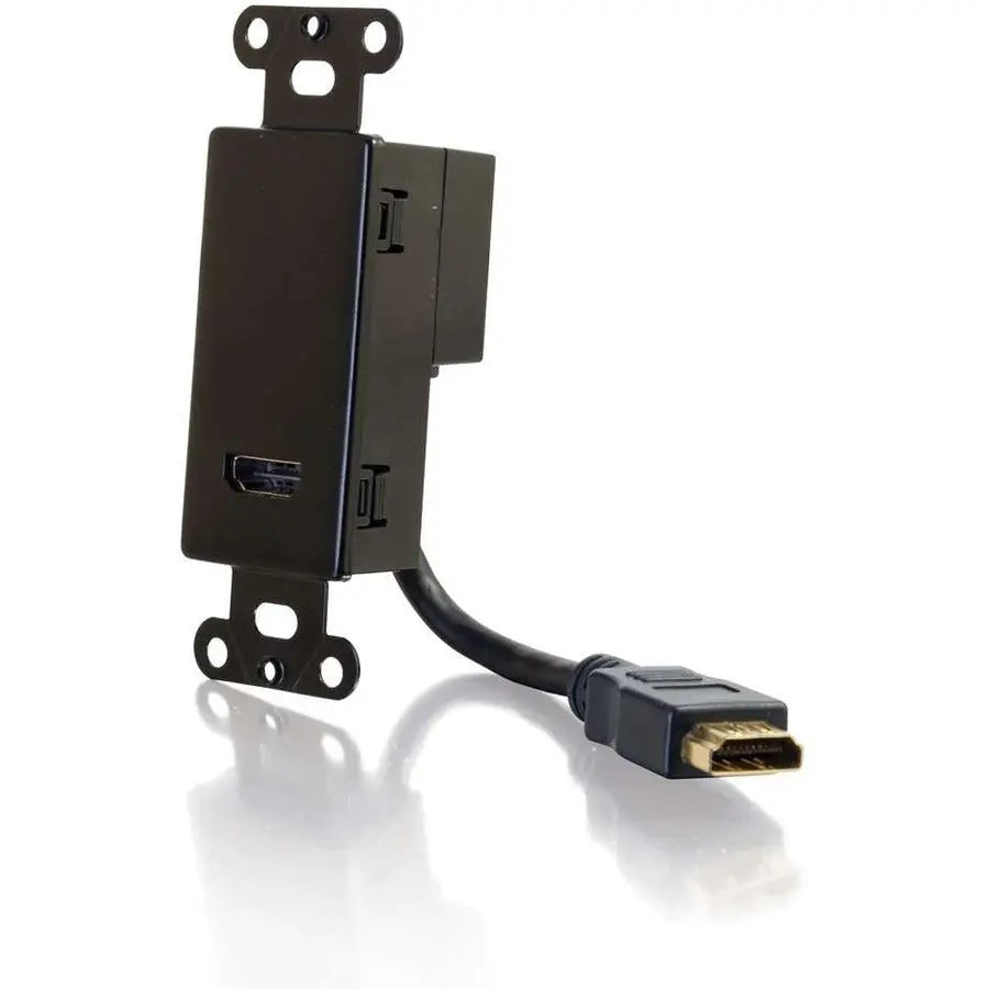 C2G HDMI Pass Through Wall Plate Black - Secure In-Wall HDMI Connectivity by Legrand Group