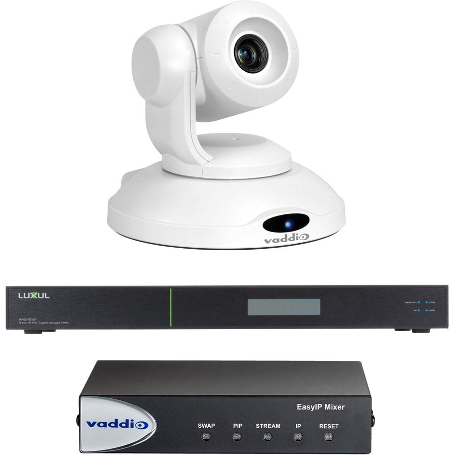 Vaddio EasyIP 10 Mixer Base Kit – Classroom AV System with PTZ Camera and Dante Audio