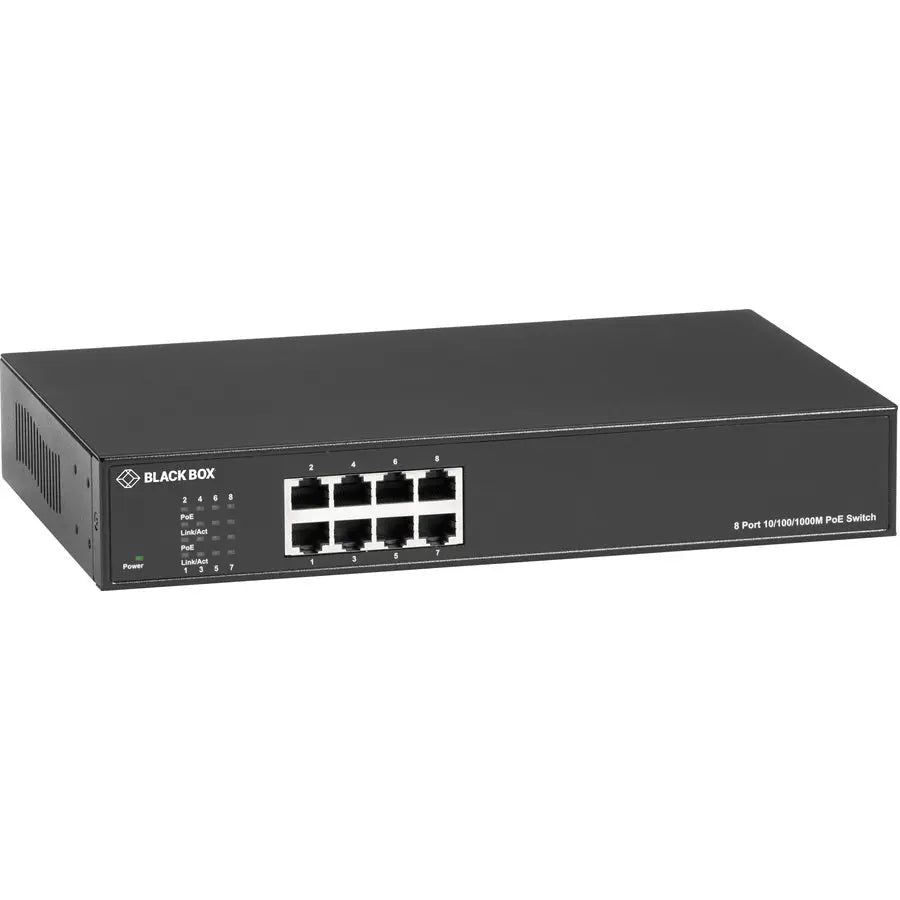 Black Box LPB1308A-R2 Gigabit Ethernet PoE+ Switch with 30W Ports and Auto-Detection