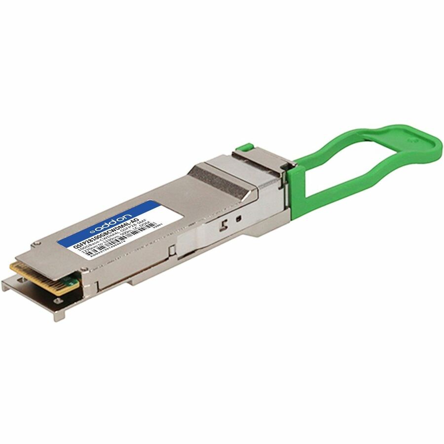 AddOn MSA and TAA Certified 100GBase-CWDM4 QSFP28 Transceiver Module (SMF, 1270nm-1330nm, 500m, LC, DOM, Limited Temp 15°C to 55°C)