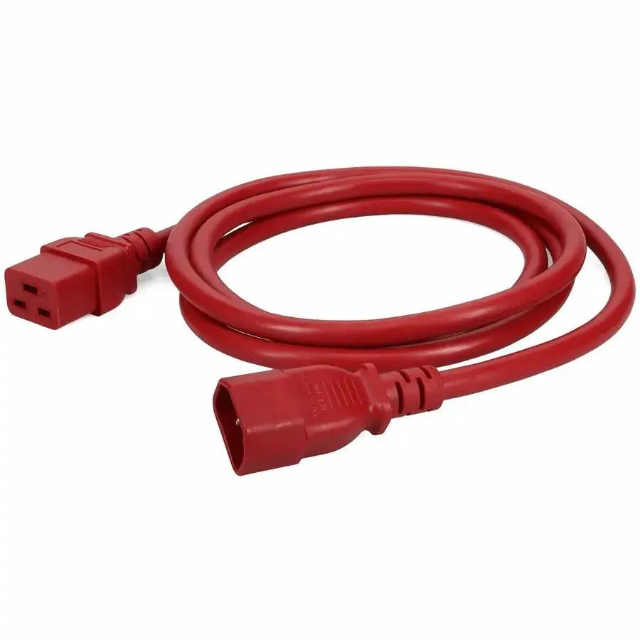 AddOn 6ft C14 to C19 Power Cable - 14AWG 15A Red Computer Power Cord by AddOn