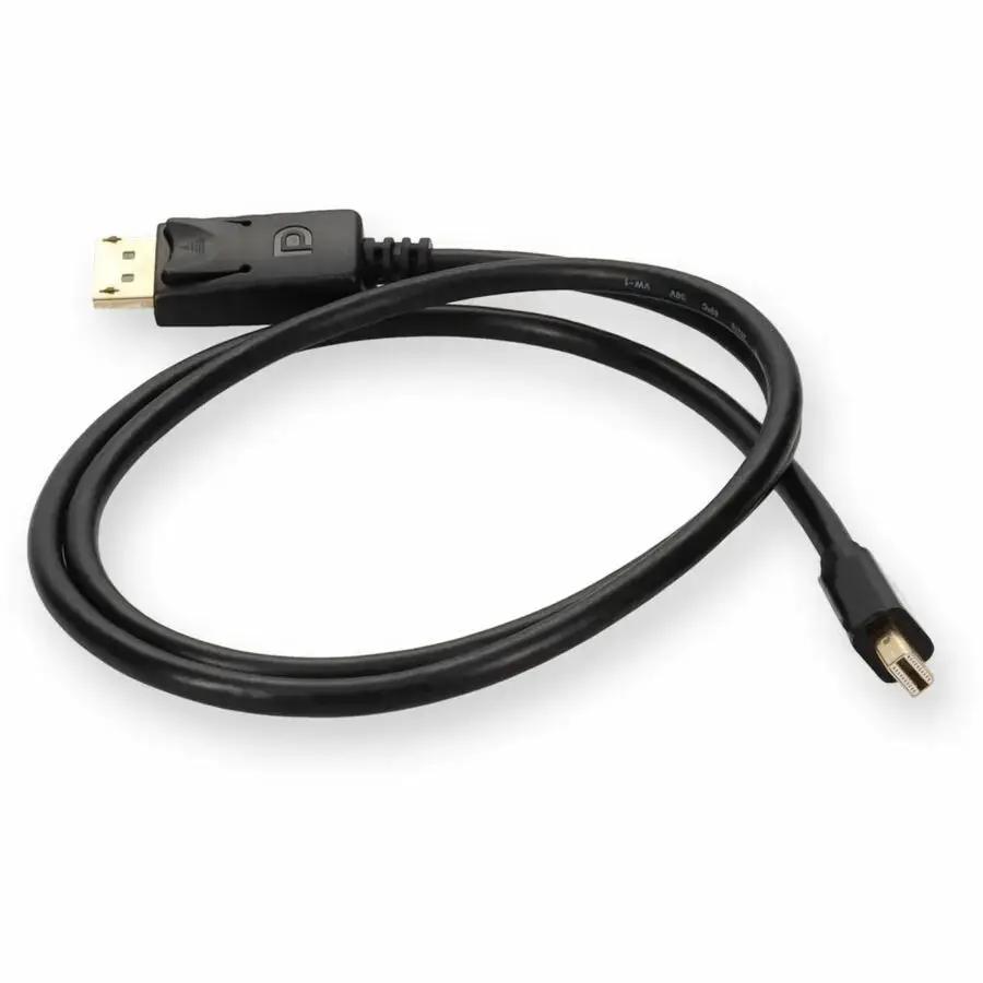 AddOn 3ft Mini-DisplayPort 1.2 Male to DisplayPort 1.2 Male Black Cable for 4K UHD Resolution by ADDON