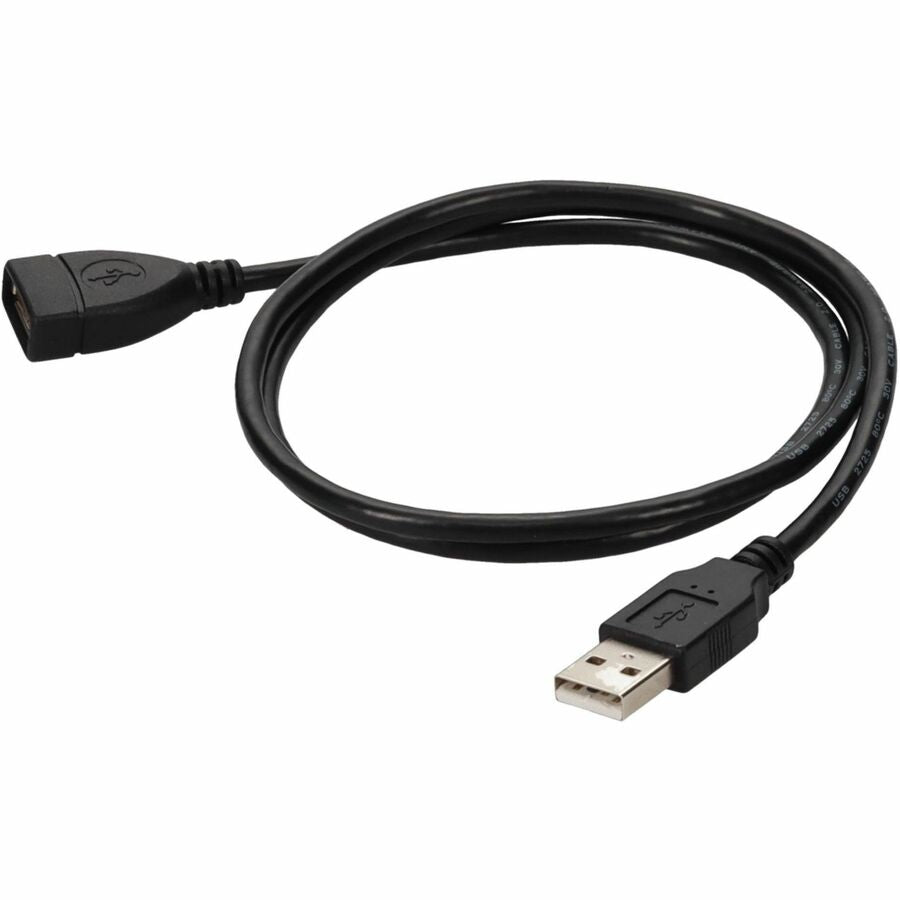 AddOn 3ft USB 2.0 A Male to Female Black Data Transfer Cable