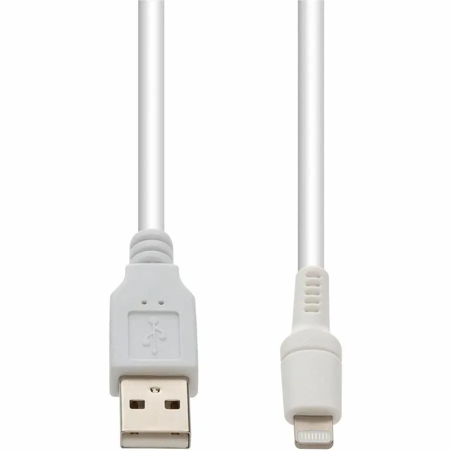 AddOn 6-inch USB A 2.0 Male to Lightning Male MFI White Data Transfer Cable by AddOn