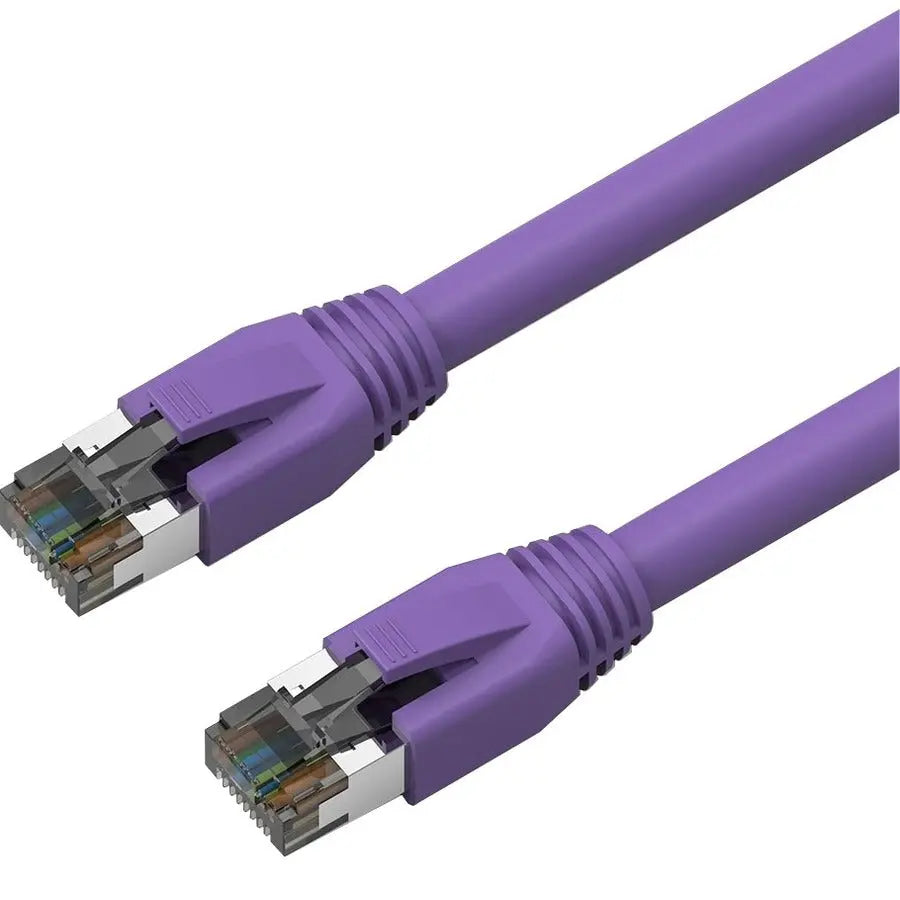 Axiom Memory Solutions 50FT CAT8 2000MHz S/FTP Shielded Patch Cable with Snagless Boot - Purple