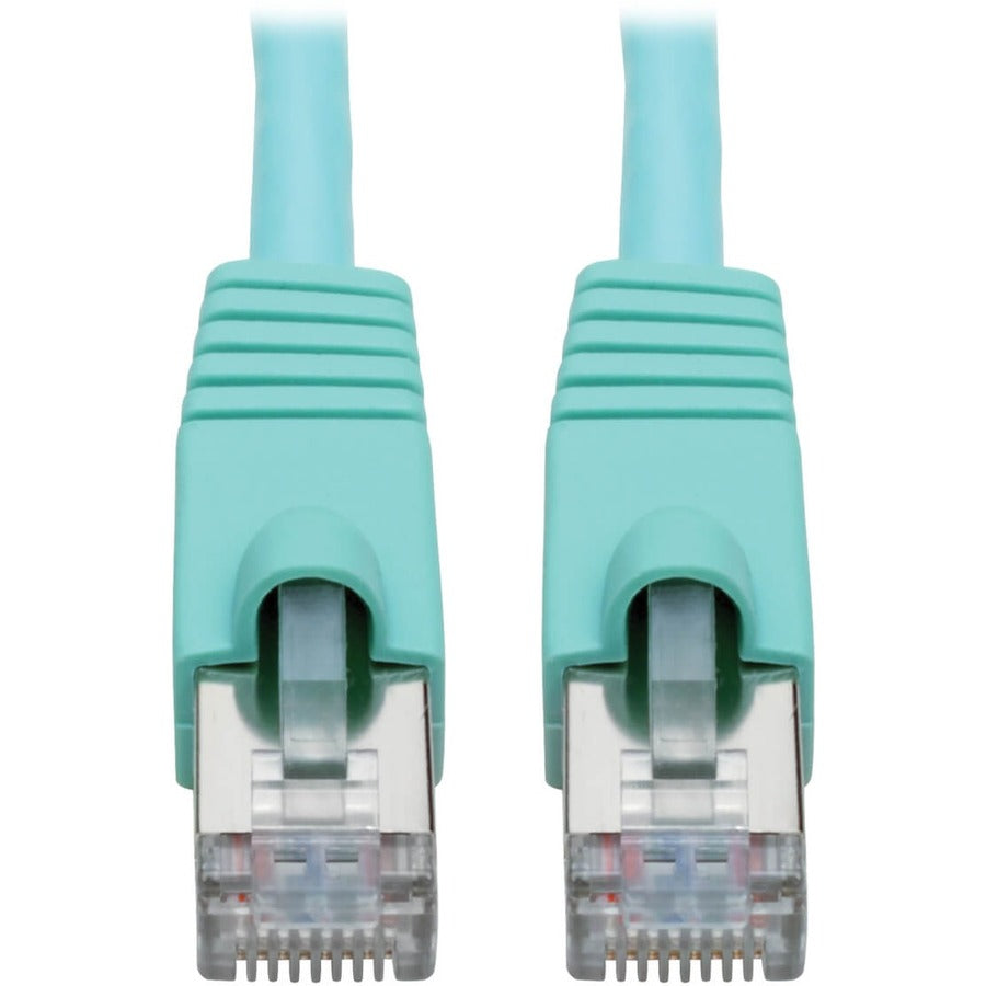 Eaton Tripp Lite Series Cat6a 10G Snagless Shielded STP Ethernet Cable (RJ45 M/M), PoE, Aqua, 8 ft