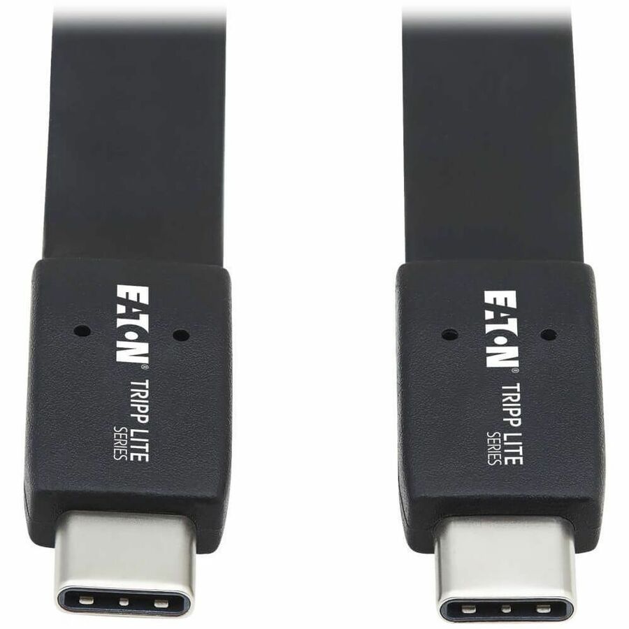 Eaton Tripp Lite Series U420-003-G2-FL Flat USB-C to USB-C Cable, 3 Feet, Black