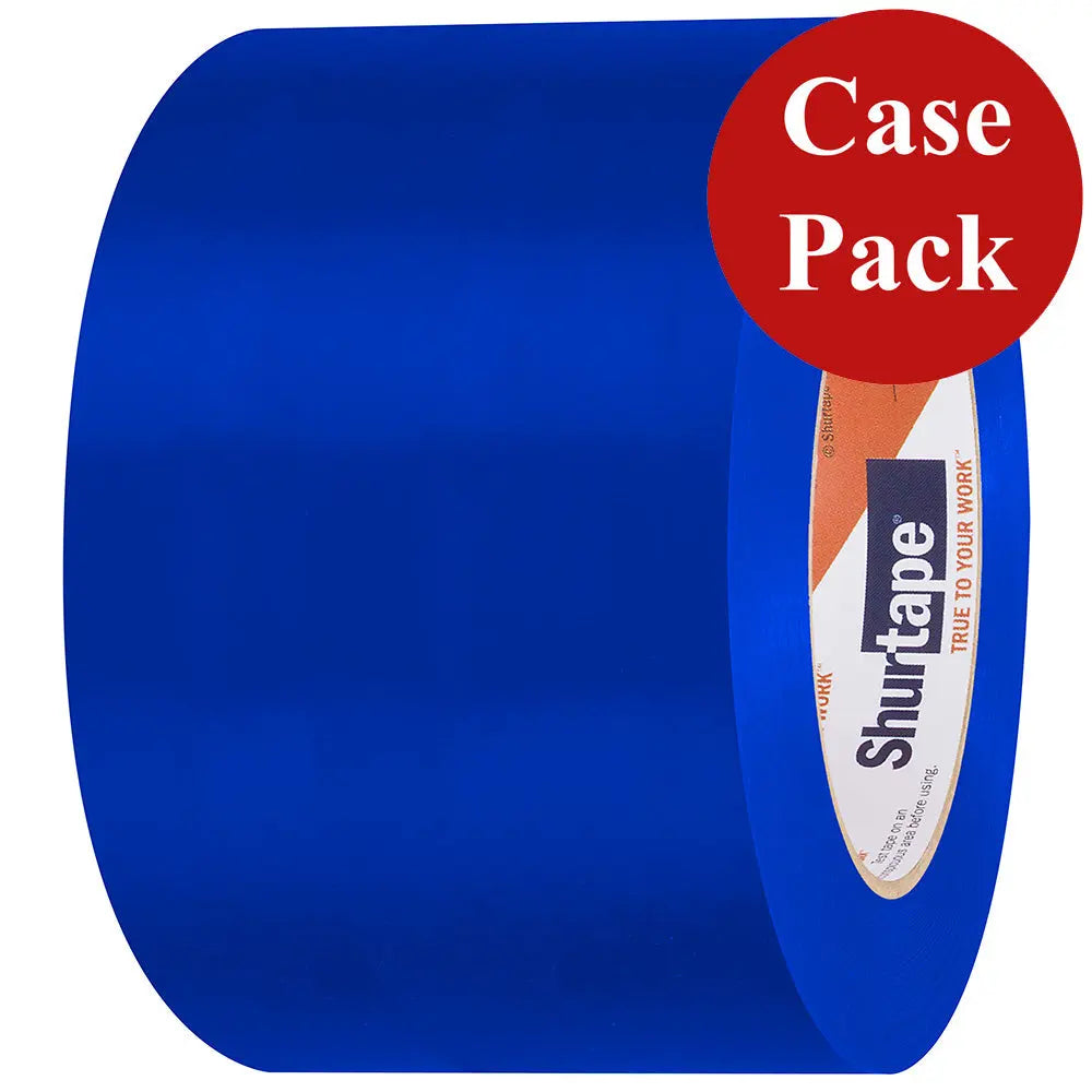 Shurtape UV-Resistant Marine Hull Preservation Tape - 72MM x 33M Roll, Straight Edge Blue, Case of 16