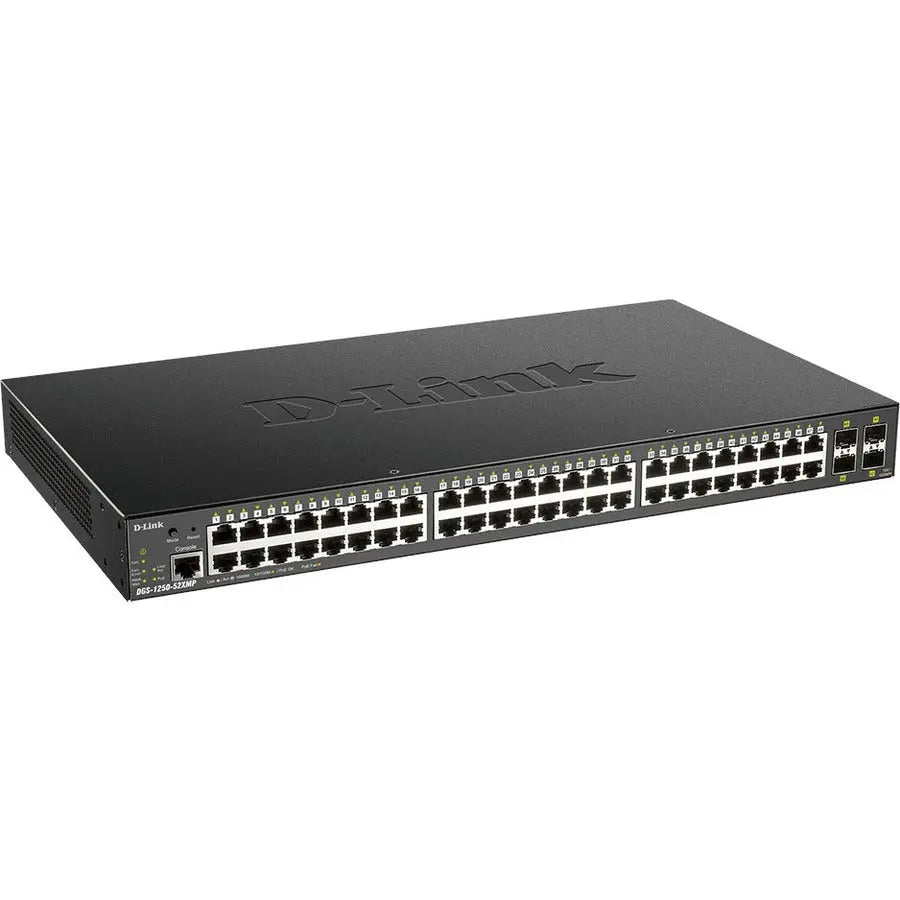 D-Link DGS-1250-52XMP 52-Port 10-Gigabit Managed PoE Switch for Enterprise and SMB Networks