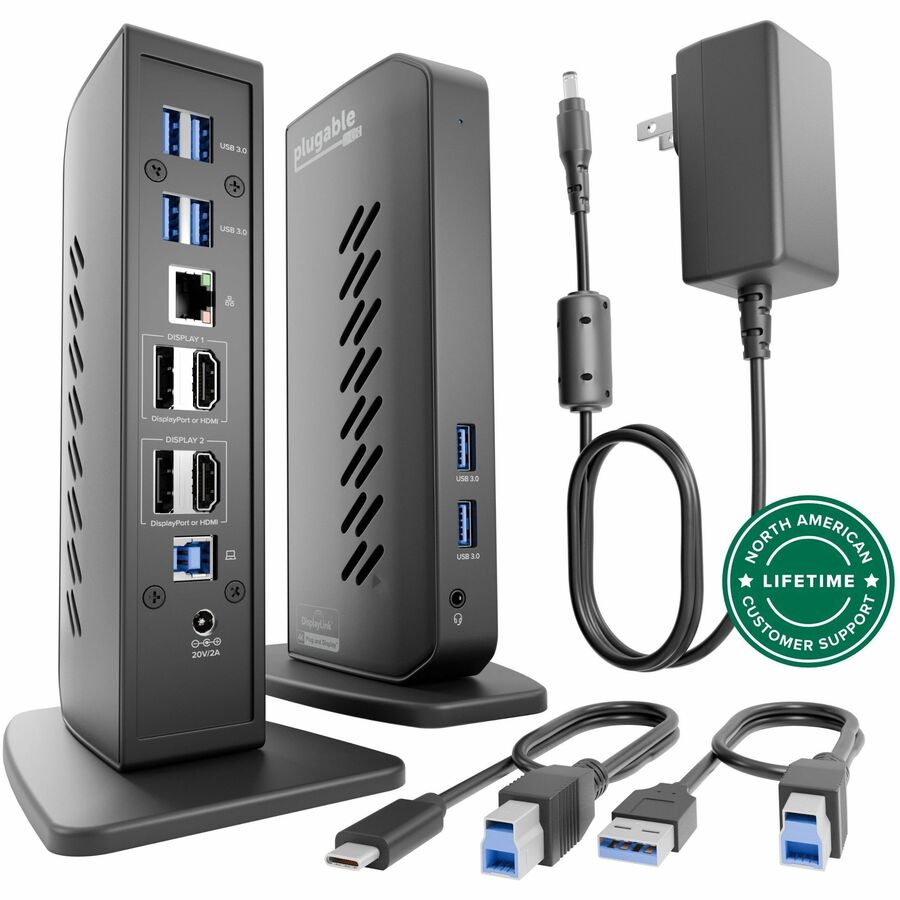 Plugable UD-6950Z Dual 4K Display Docking Station with HDMI and DisplayPort