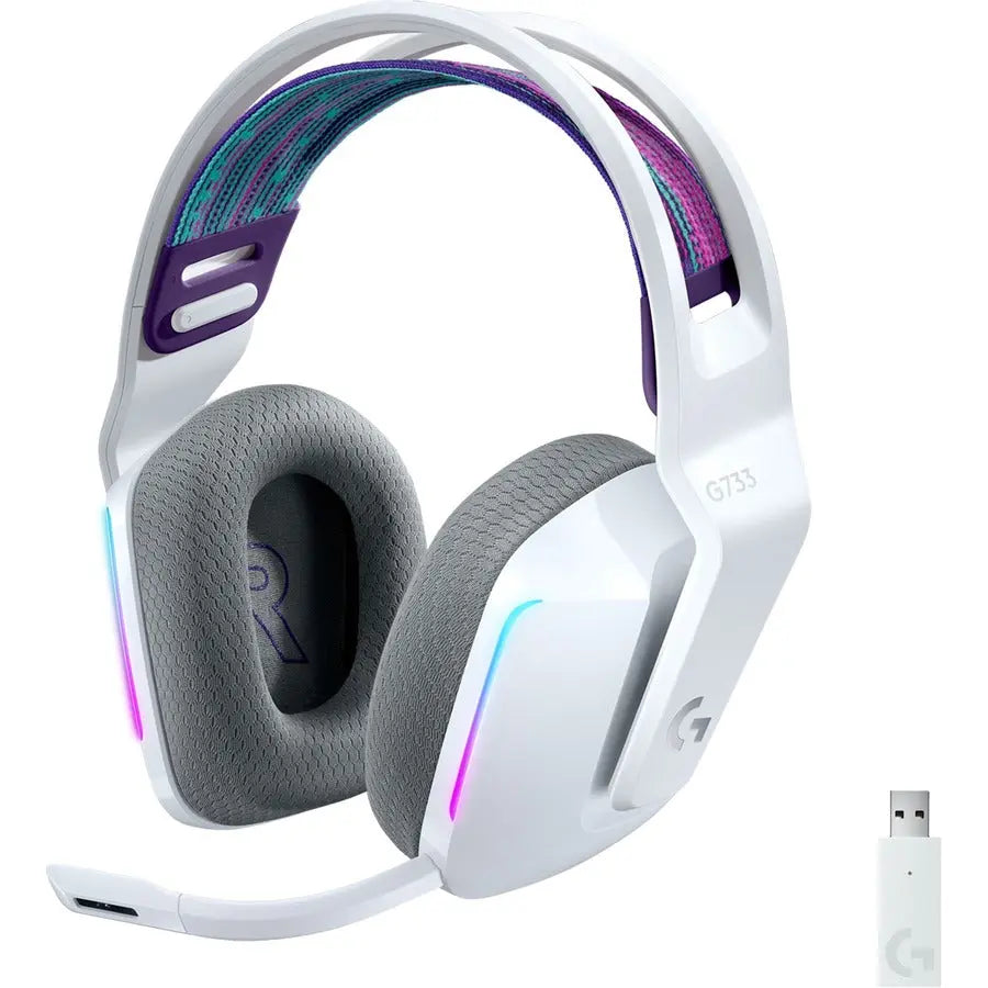 Logitech G733 Lightspeed Wireless RGB Gaming Headset with Customizable Lighting and Immersive Sound