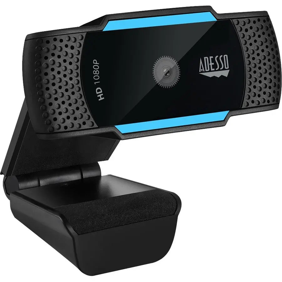 Adesso CyberTrack H5 1080P HD Webcam with Auto Focus, Dual Microphone, Tripod Mount, and Privacy Shutter