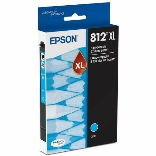 Epson DURABrite Ultra T812XL220-S Cyan High Yield Ink Cartridge for WorkForce Pro Series