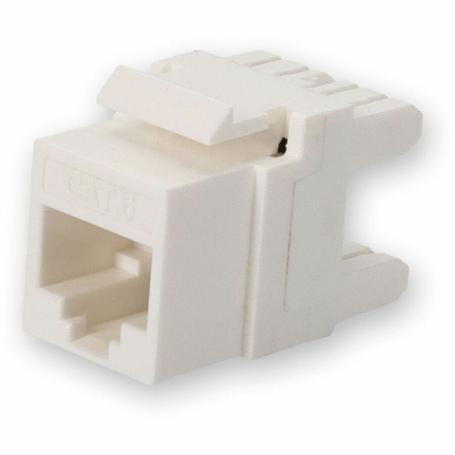 AddOn Cat6 UTP Network Connector with Clear Dust Cap – Non-Terminated to RJ-45 (Female), White, 28mm