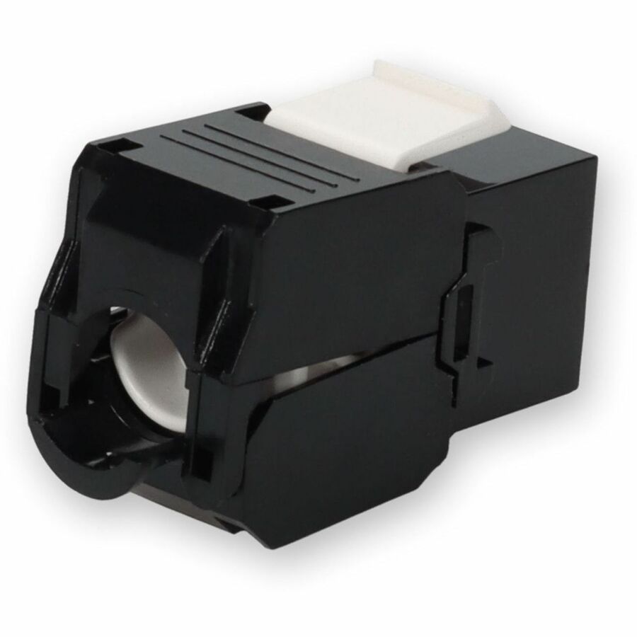 AddOn Non-Terminated to RJ-45 Female Black Cat6 UTP Copper Connector 180 Degree