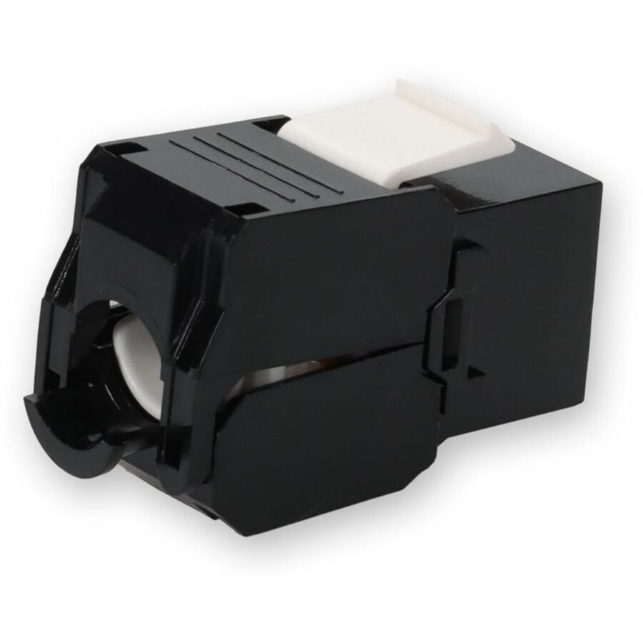 AddOn Non-Terminated to RJ-45 Female Black Cat6A UTP Copper Connector 180 Degree