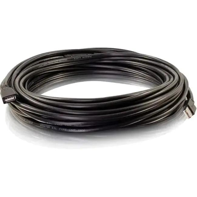 C2G 50ft USB-A Male to Female Active Extension Cable – Plenum CMP-Rated for USB 2.0 Devices by Legrand Group