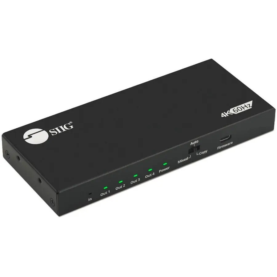 SIIG CE-H26C11-S1 4K HDMI 2.0 HDR Splitter with EDID Management and Downscaler