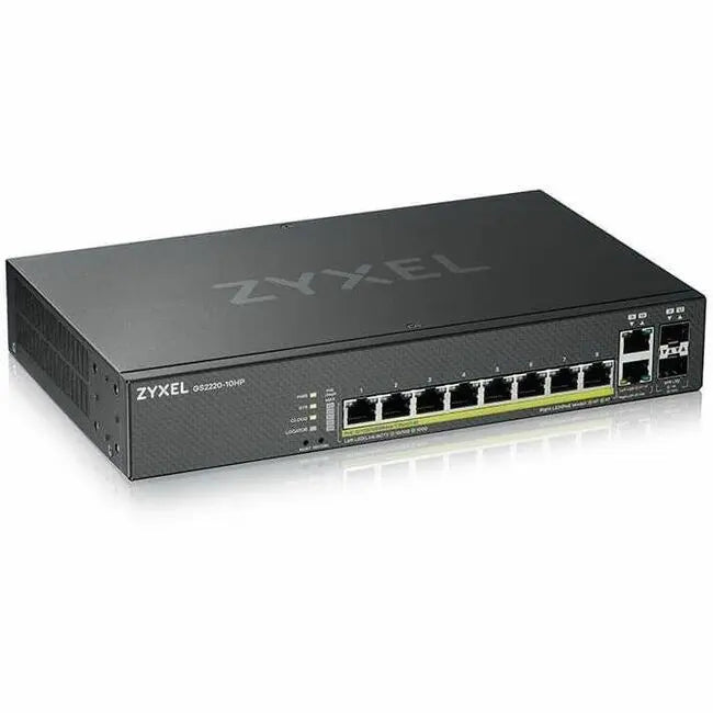 ZYXEL GS2220-10HP 8-Port Gigabit L2 Managed Switch with PoE+ and Nebula Cloud Management