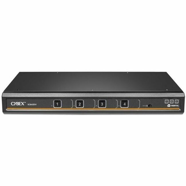 Vertiv AVOCENT Cybex SC840DVI-400 Secure 4-Port Desktop KVM Switch with 4K Support and NIAP Certification
